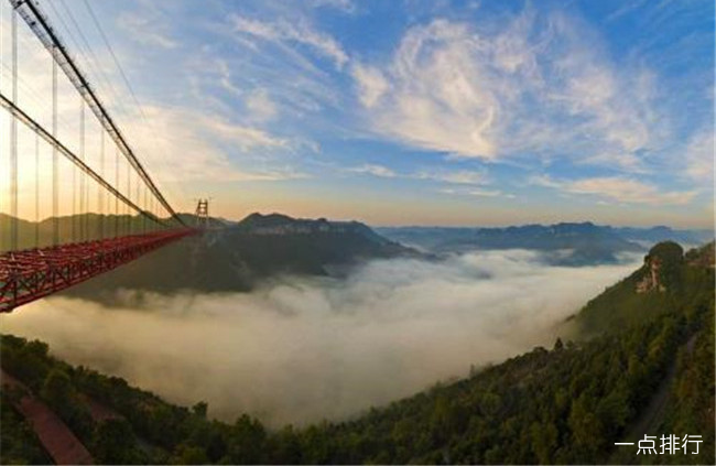 矮寨特大悬索桥 湘西旅游必去十大景点,湘西十大景点排名大全